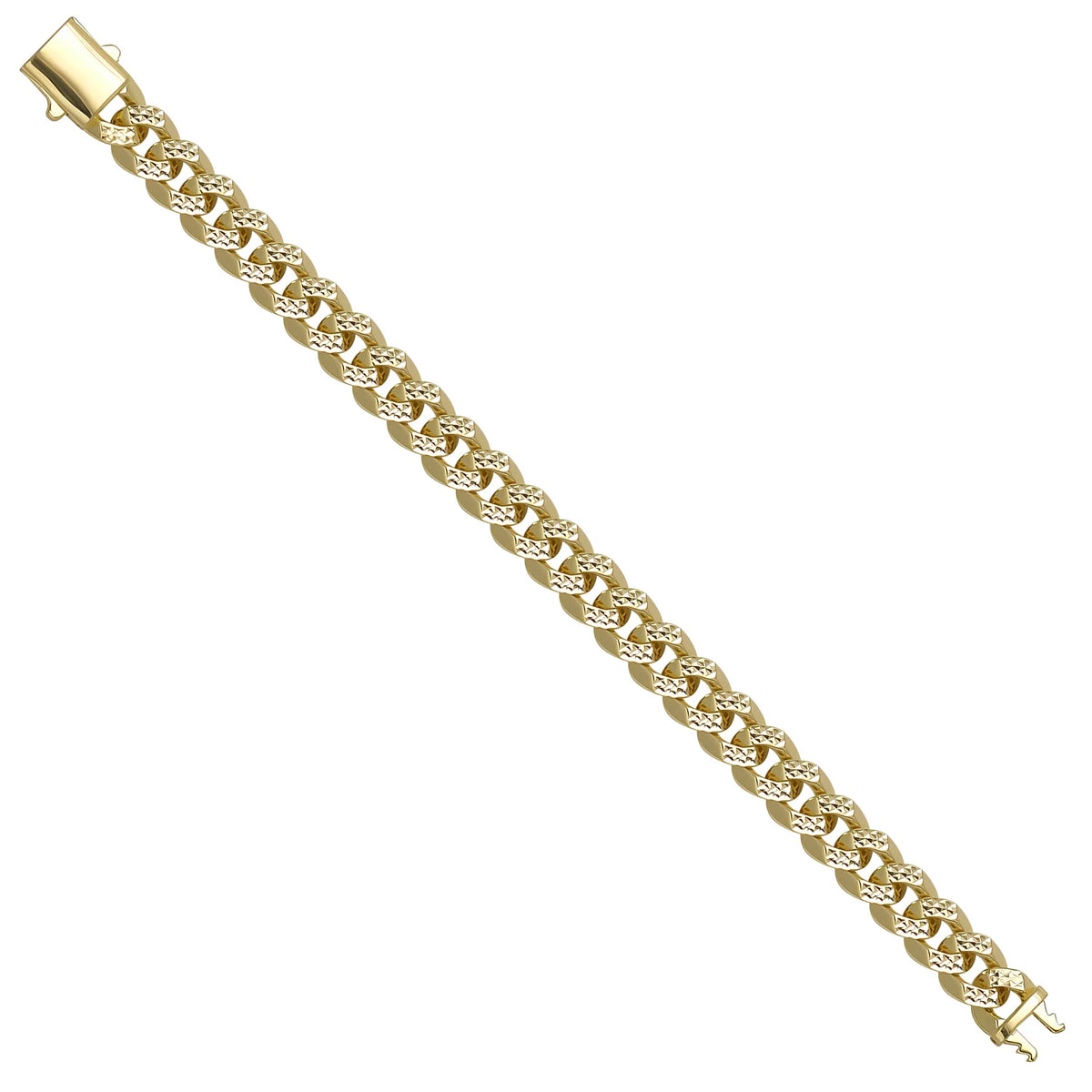Solid gold curb bracelet, 13.40 g — shown at an angle across the frame.