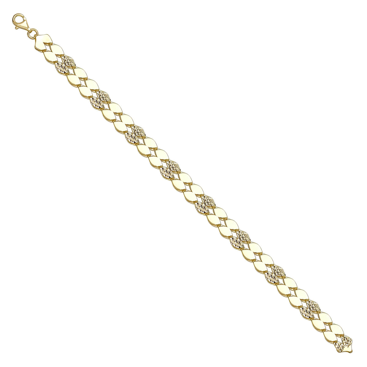 Solid gold curb bracelet, 8.95 g — shown at an angle across the frame.
