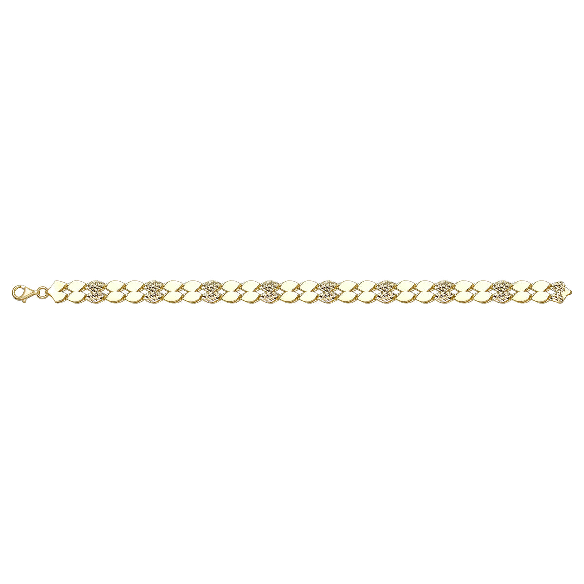 Solid gold curb bracelet, 8.95 g — shown square on a plain background.