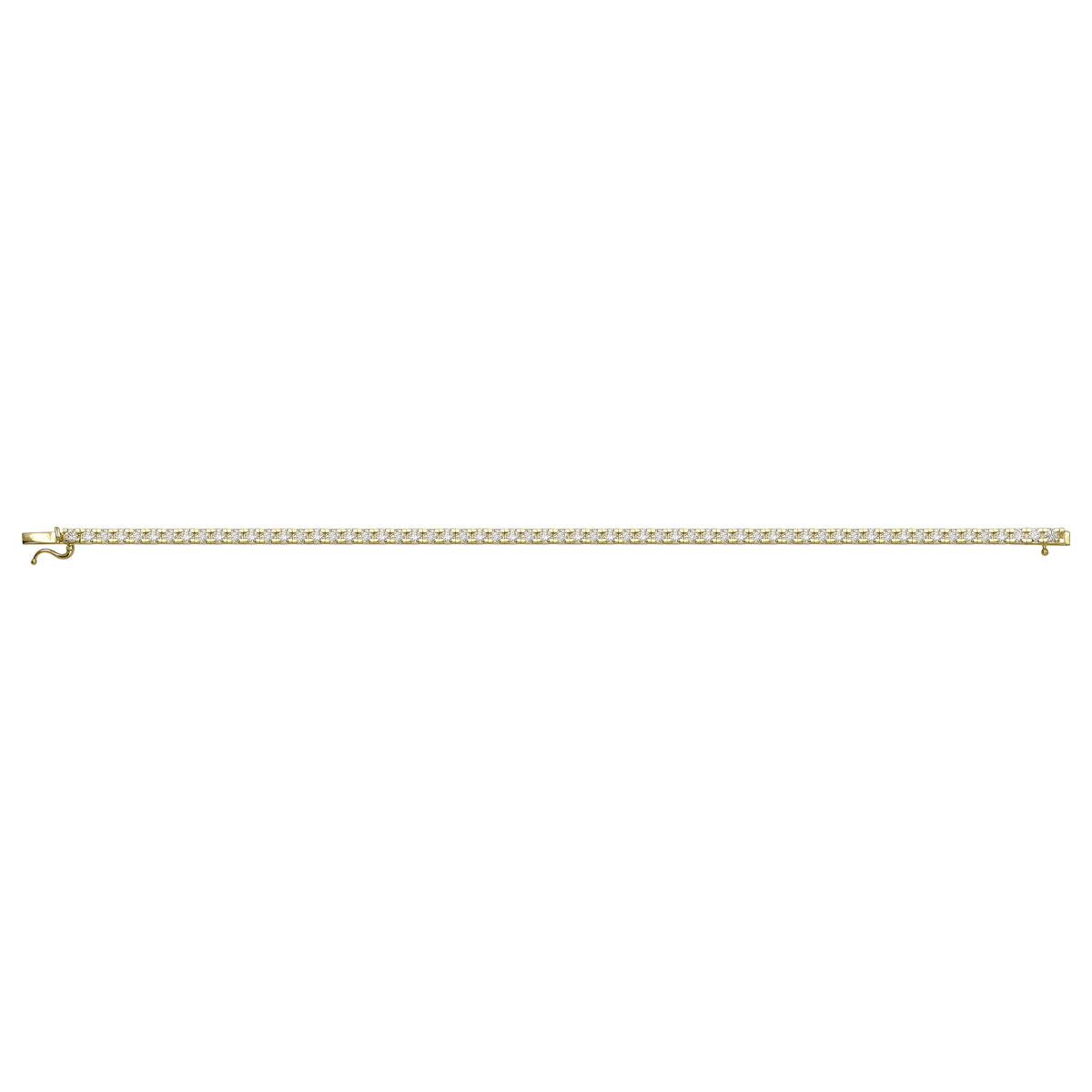 Solid gold tennis bracelet, 7.00 g — shown square on a plain background.