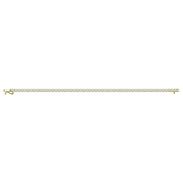 Solid gold tennis bracelet, 8.60 g — shown square on a plain background.