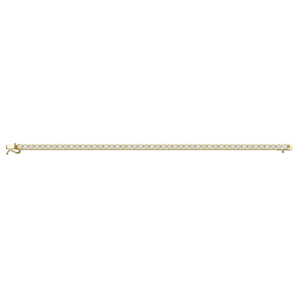 Solid gold tennis bracelet, 11.15 g — shown square on a plain background.