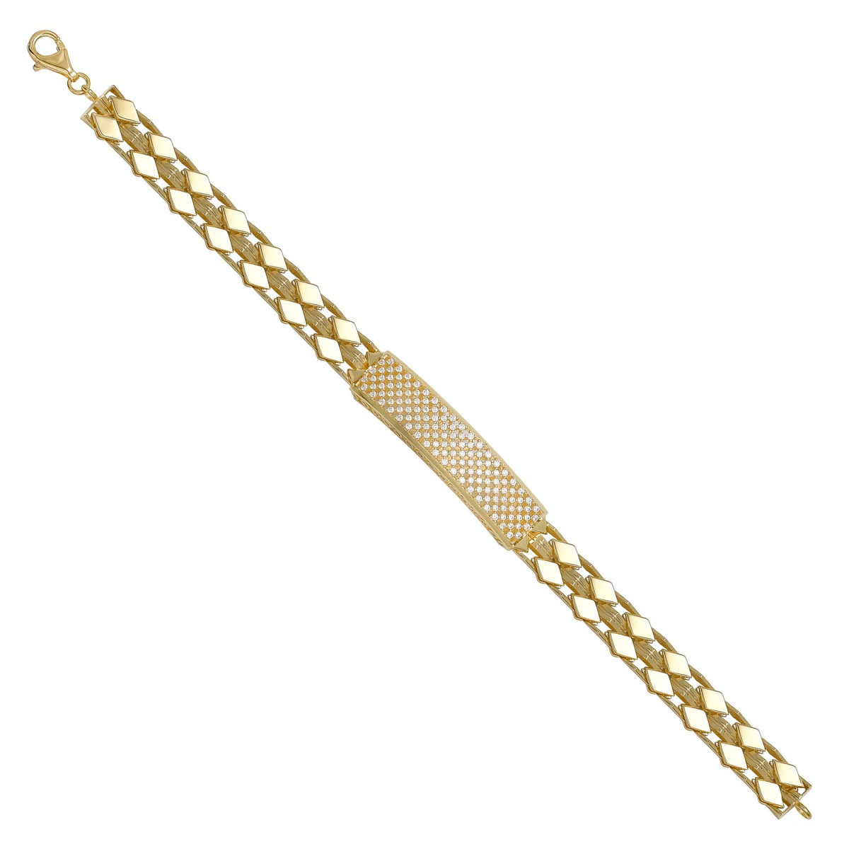 Solid gold id bracelet, 15.00 g — shown at an angle across the frame.