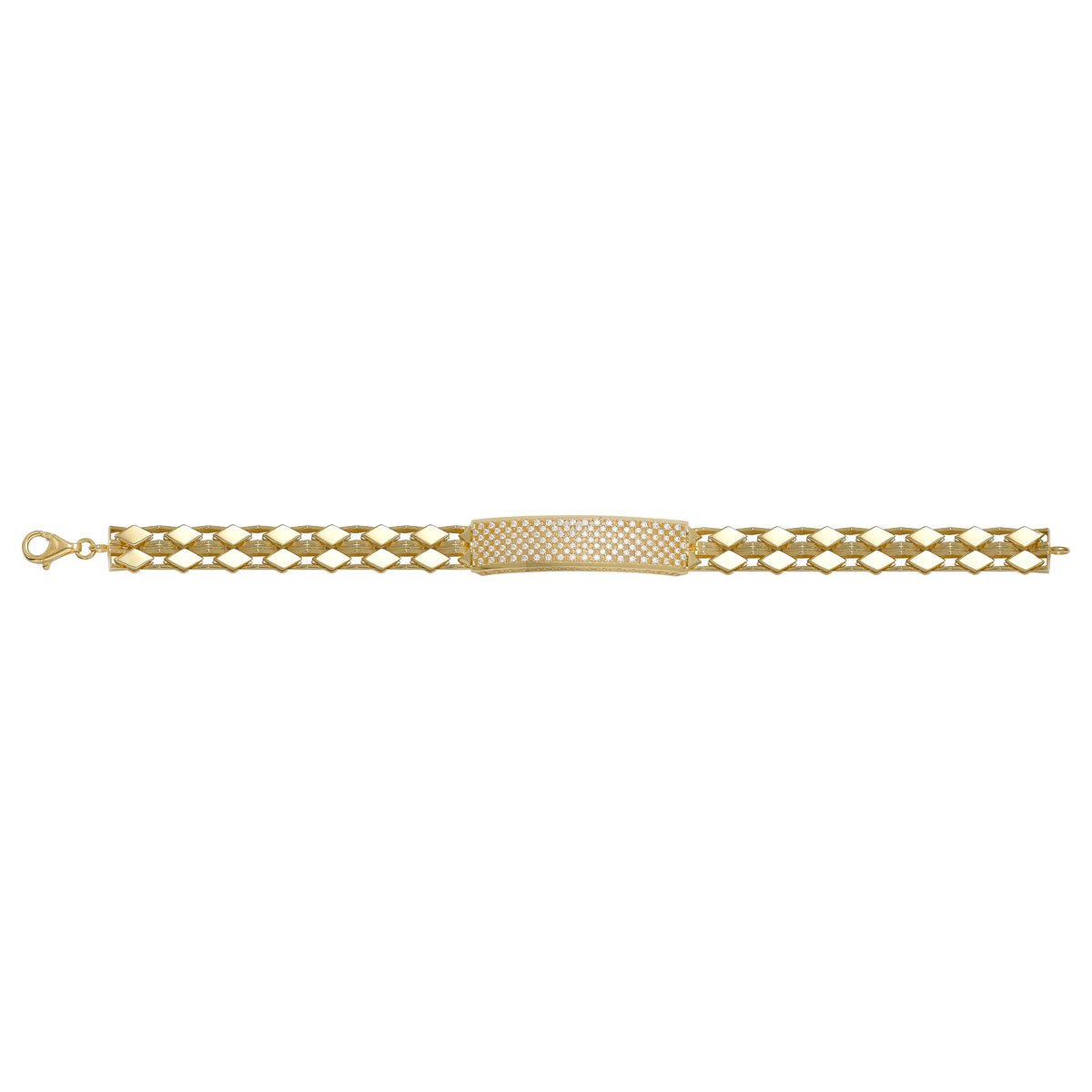 Solid gold id bracelet, 15.00 g — shown square on a plain background.