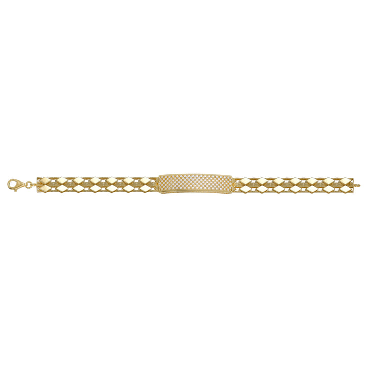Solid gold id bracelet, 15.00 g — shown square on a plain background.