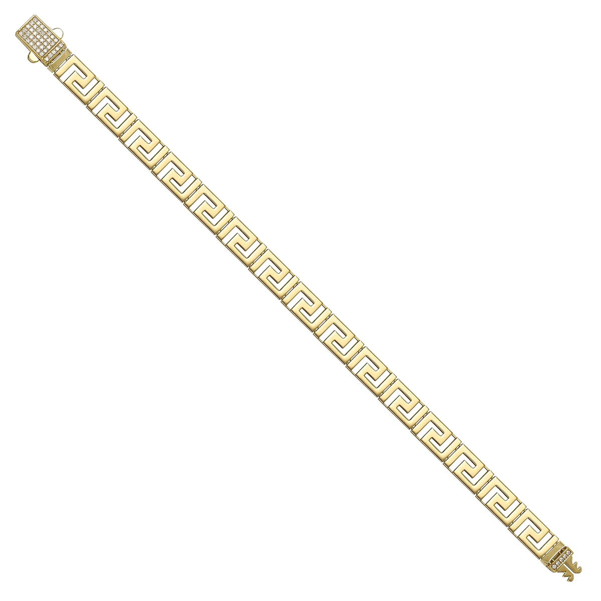 Solid gold fancy link bracelet, 9.85 g — shown at an angle across the frame.