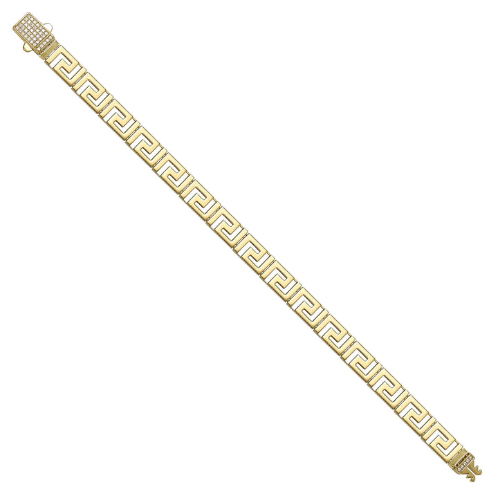 Solid gold fancy link bracelet, 9.85 g — shown at an angle across the frame.