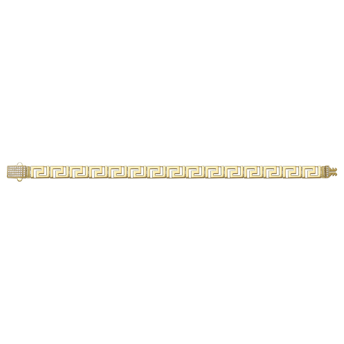 Solid gold fancy link bracelet, 9.85 g — shown square on a plain background.