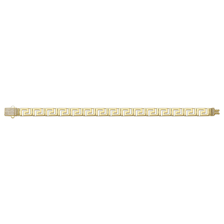 Solid gold fancy link bracelet, 9.85 g — shown square on a plain background.