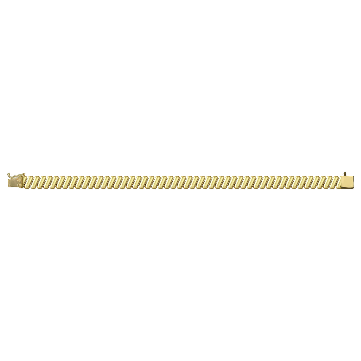 Solid gold bar link bracelet, 9.10 g — shown square on a plain background.