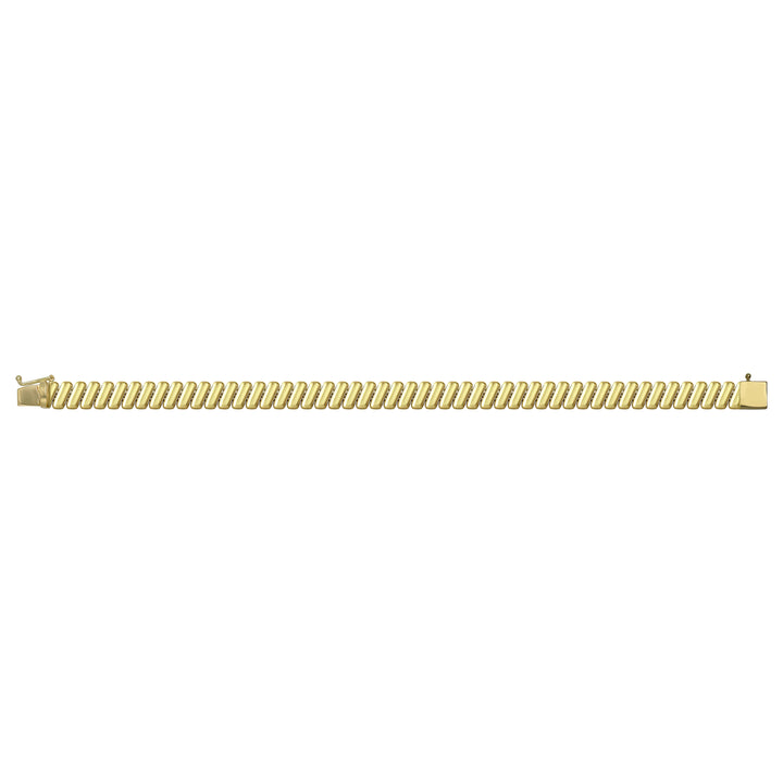 Solid gold bar link bracelet, 9.10 g — shown square on a plain background.