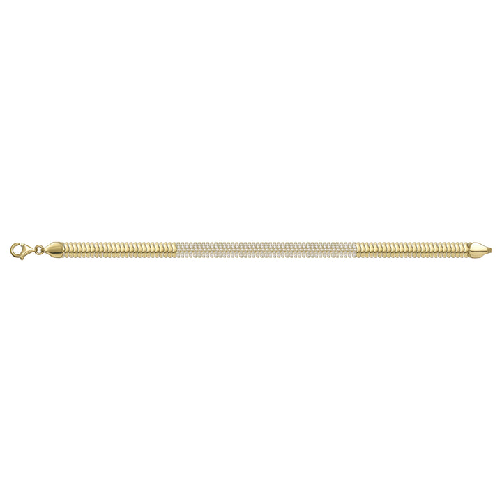 Solid gold tennis bracelet, 9.70 g — shown square on a plain background.