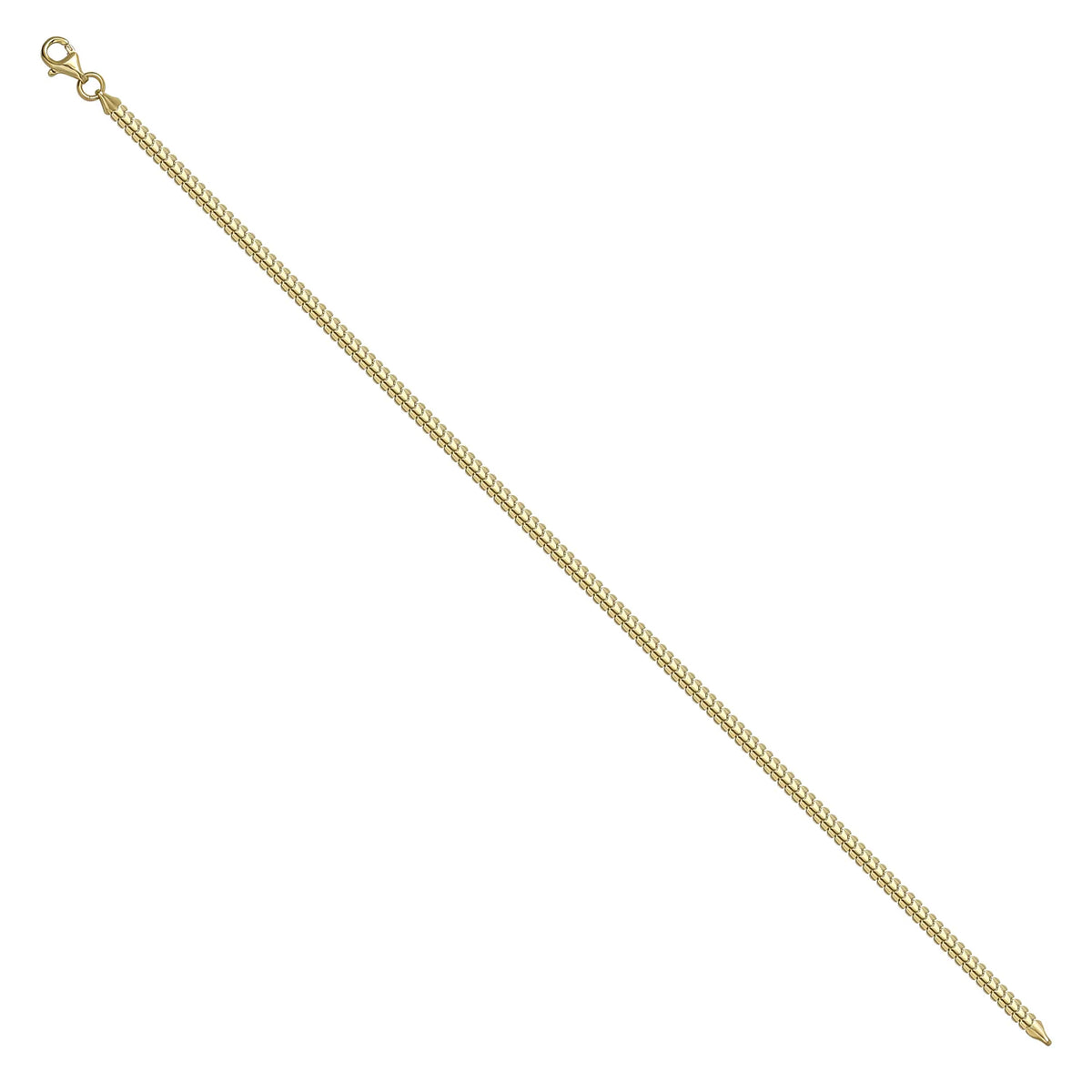 Solid gold braided bracelet, 3.45 g — shown at an angle across the frame.