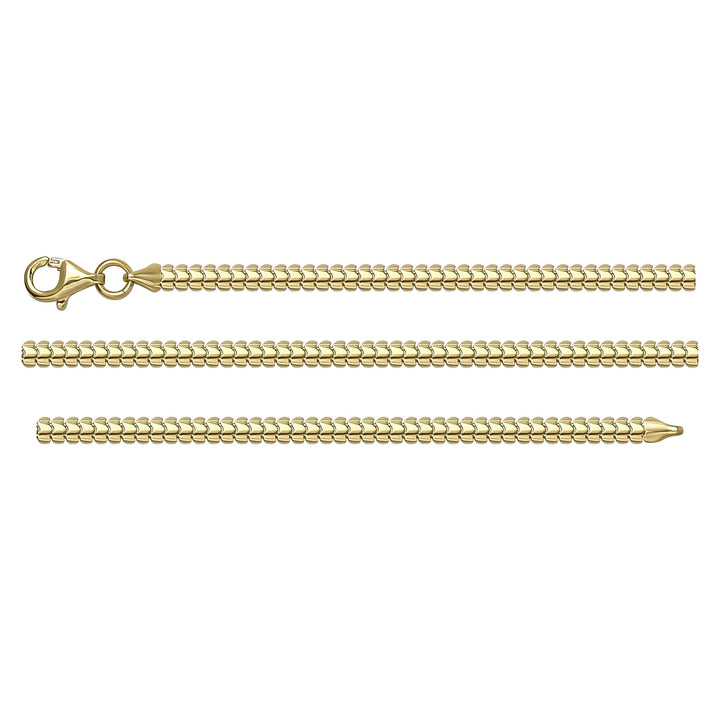 Solid gold braided bracelet, 3.45 g — shown in three rows across the frame.