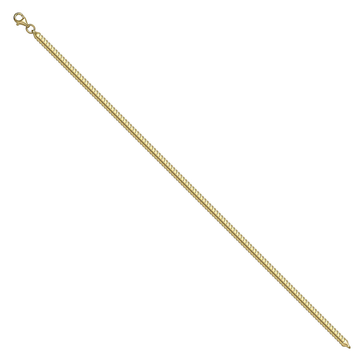 Solid gold braided bracelet, 3.85 g — shown at an angle across the frame.