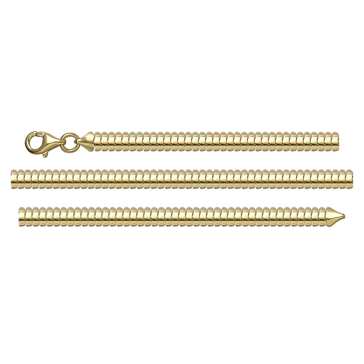 Solid gold braided bracelet, 4.60 g — shown in three rows across the frame.