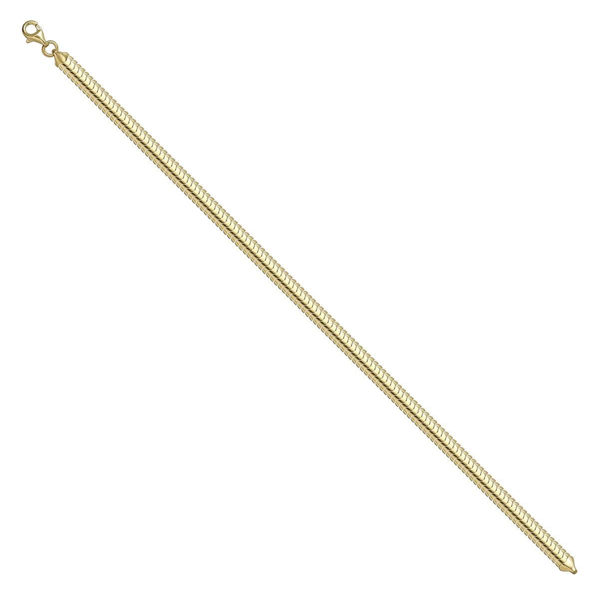 Solid gold braided bracelet, 5.35 g — shown at an angle across the frame.