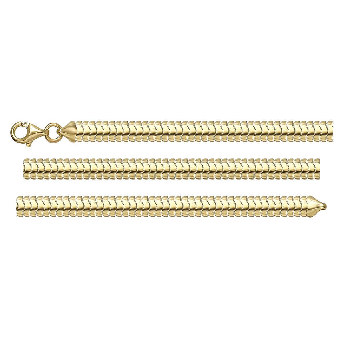 Solid gold braided bracelet, 5.35 g — shown in three rows across the frame.