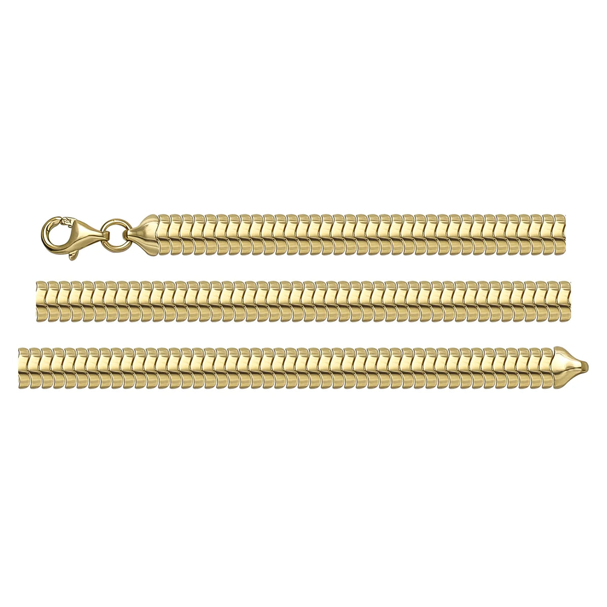 Solid gold braided bracelet, 5.60 g — shown in three rows across the frame.