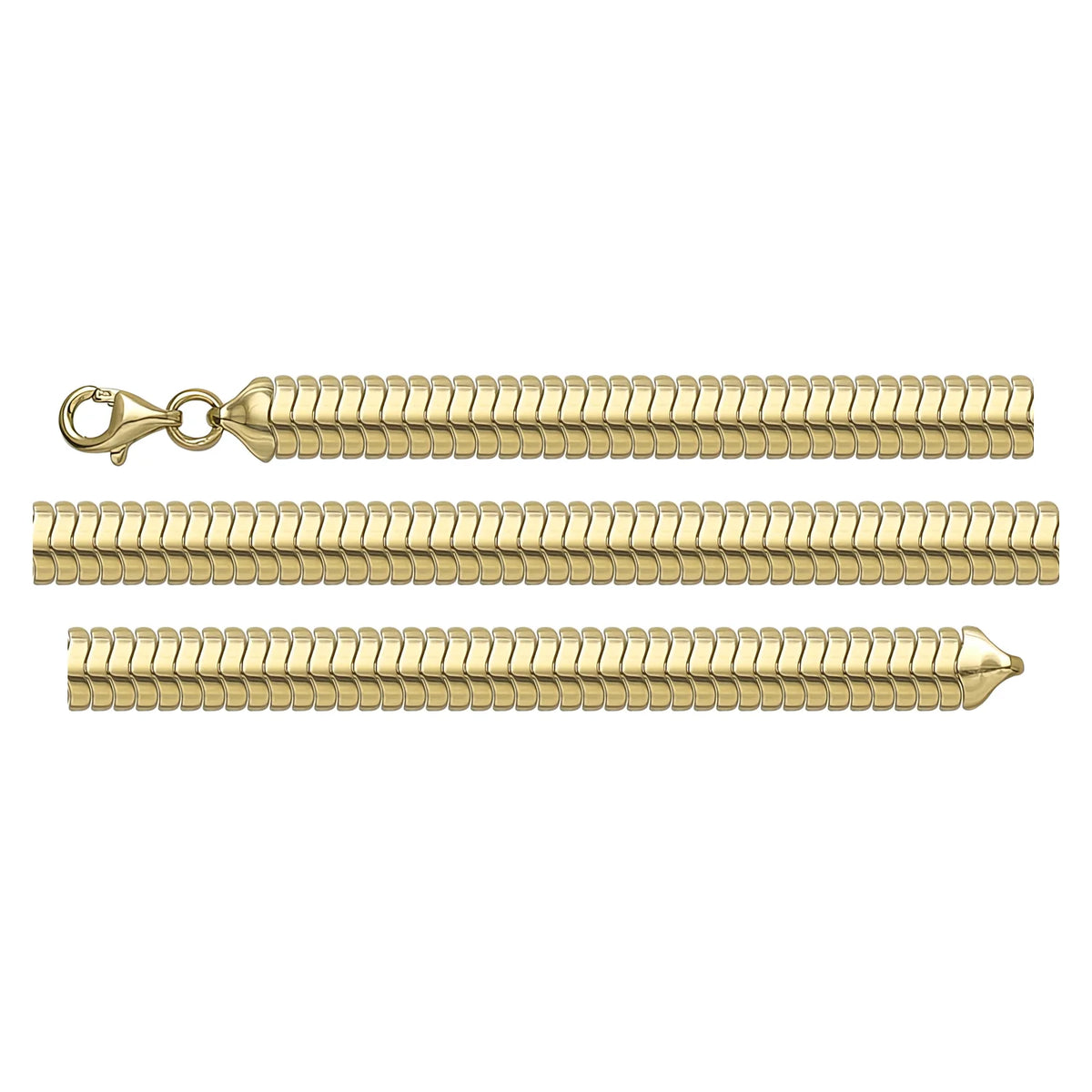 Solid gold braided bracelet, 5.95 g — shown in three rows across the frame.