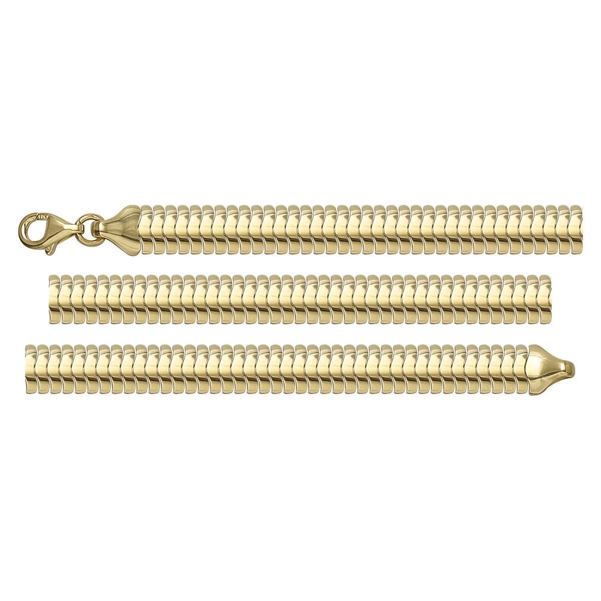 Solid gold braided bracelet, 6.35 g — shown in three rows across the frame.