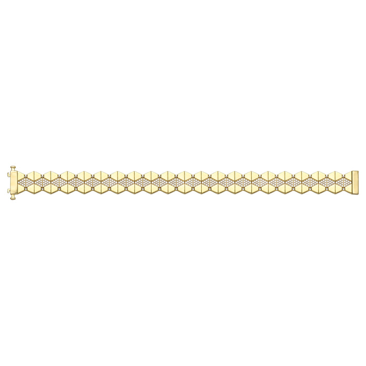 Solid gold honeycomb bracelet, 17.30 g — shown square on a plain background.