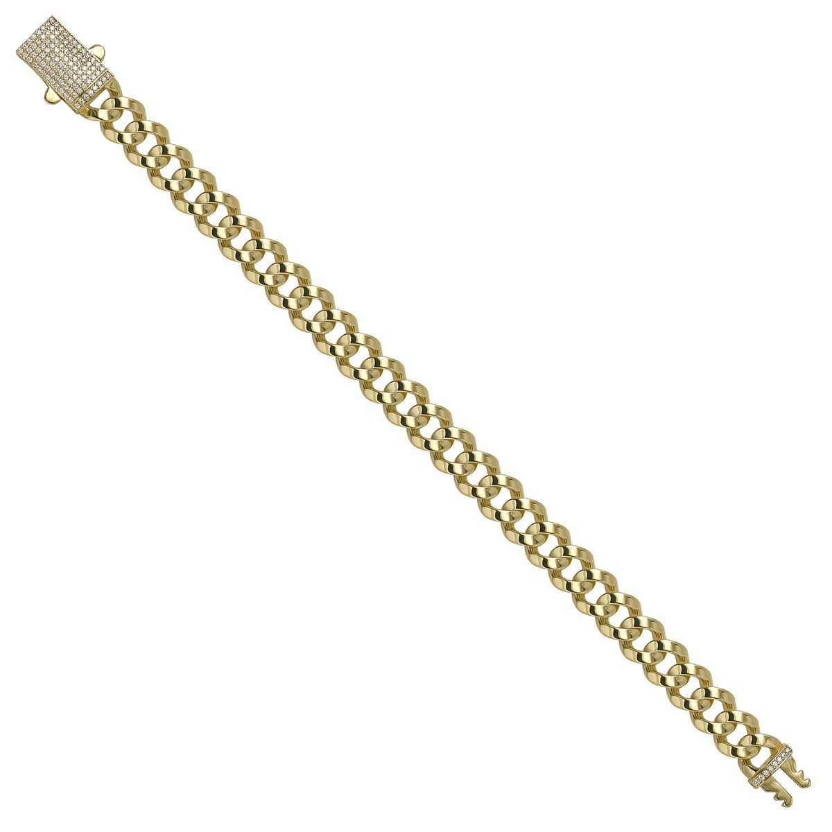 Solid gold curb bracelet, 16.45 g — shown at an angle across the frame.