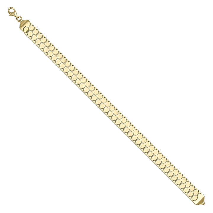 Solid gold honeycomb bracelet, 8.55 g — shown at an angle across the frame.