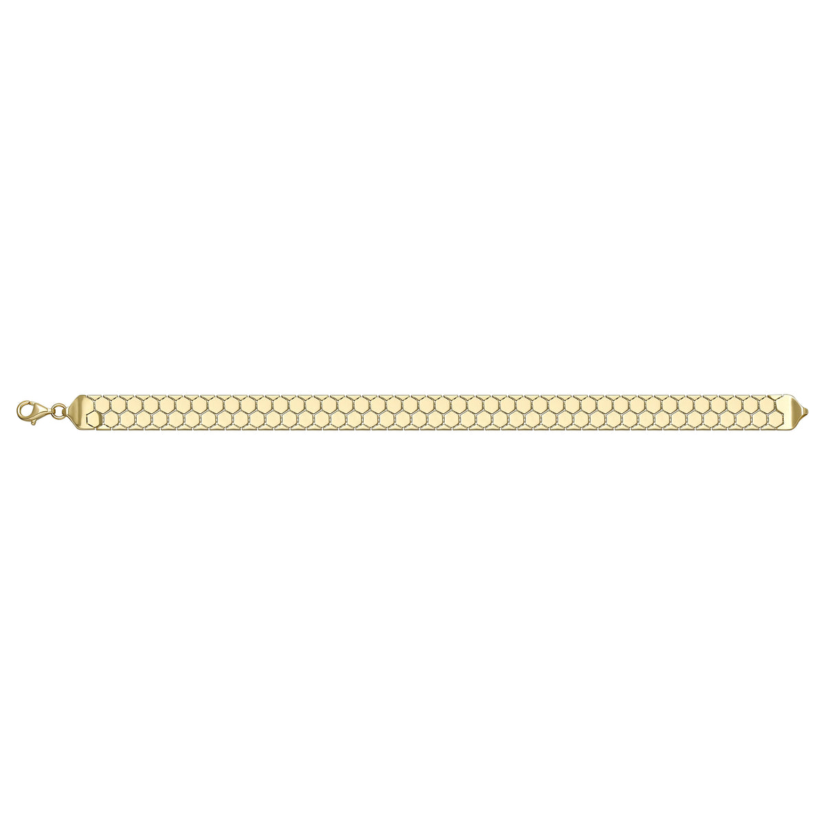 Solid gold honeycomb bracelet, 8.55 g — shown square on a plain background.