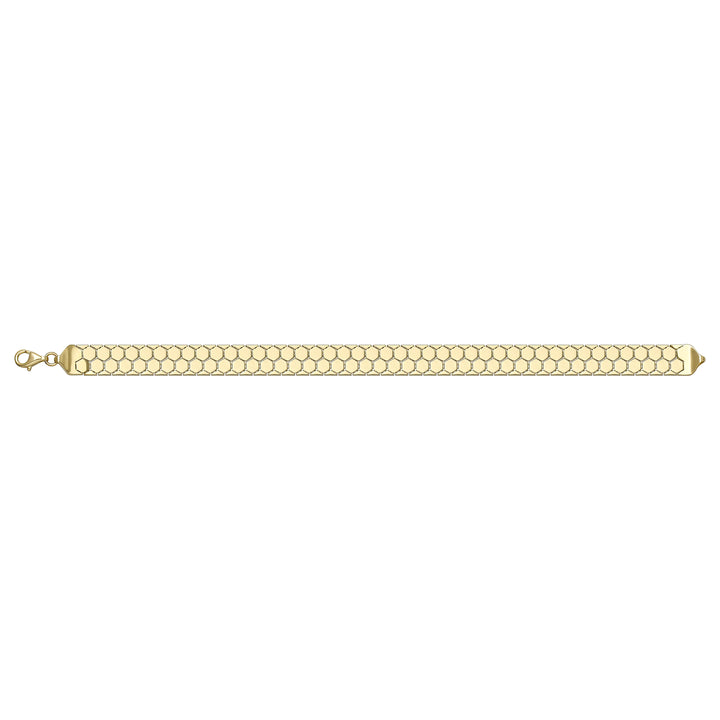 Solid gold honeycomb bracelet, 8.55 g — shown square on a plain background.