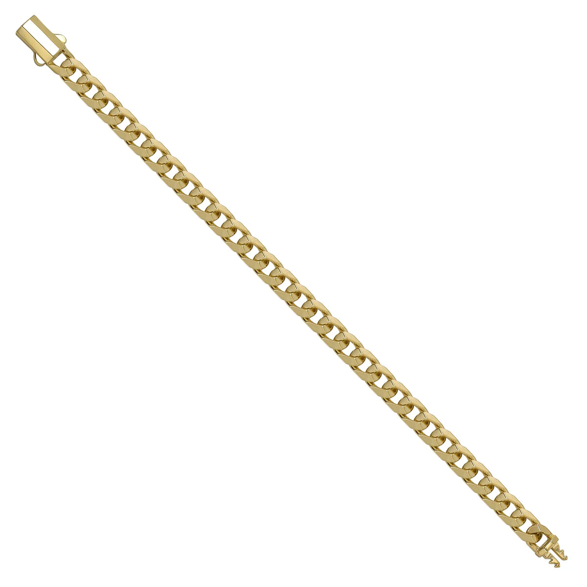 Solid gold curb bracelet, 10.68 g — shown at an angle across the frame.