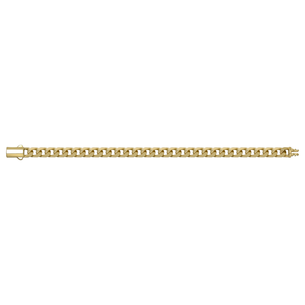Solid gold curb bracelet, 10.68 g — shown square on a plain background.