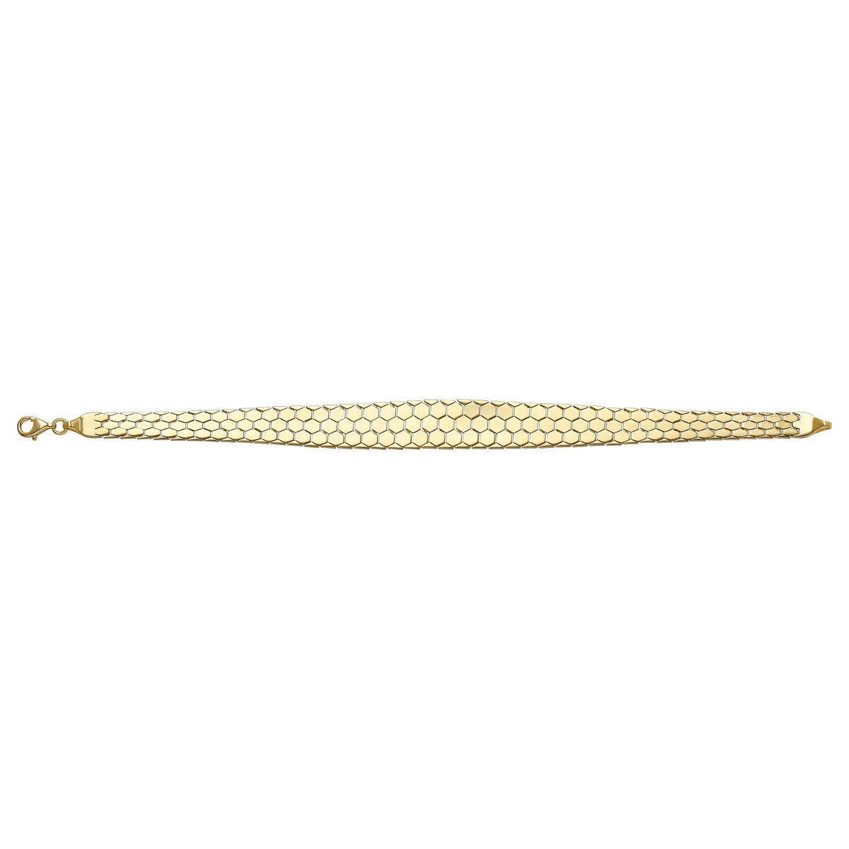 Solid gold honeycomb bracelet, 11.80 g — shown square on a plain background.