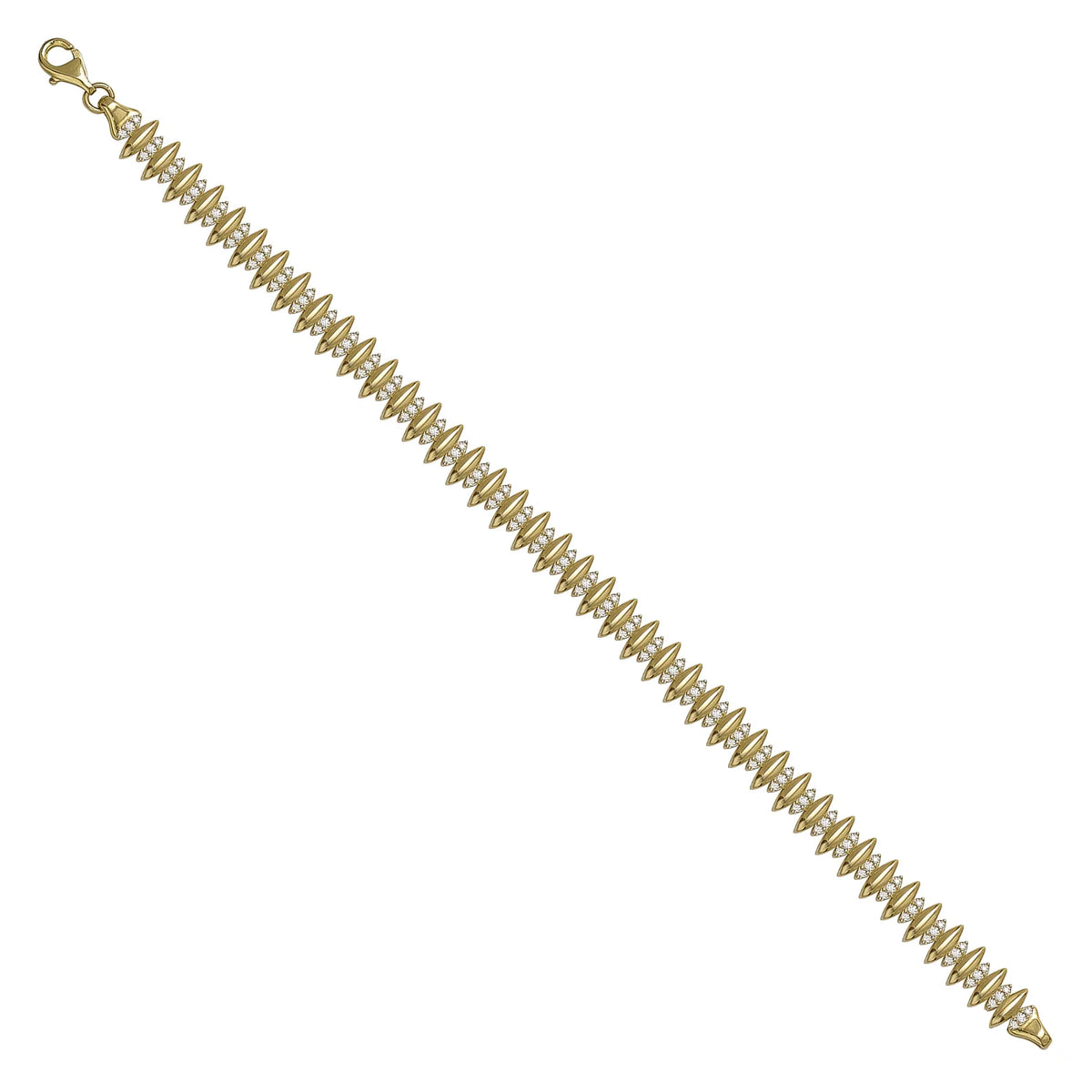 Solid gold fancy link bracelet, 8.45 g — shown at an angle across the frame.