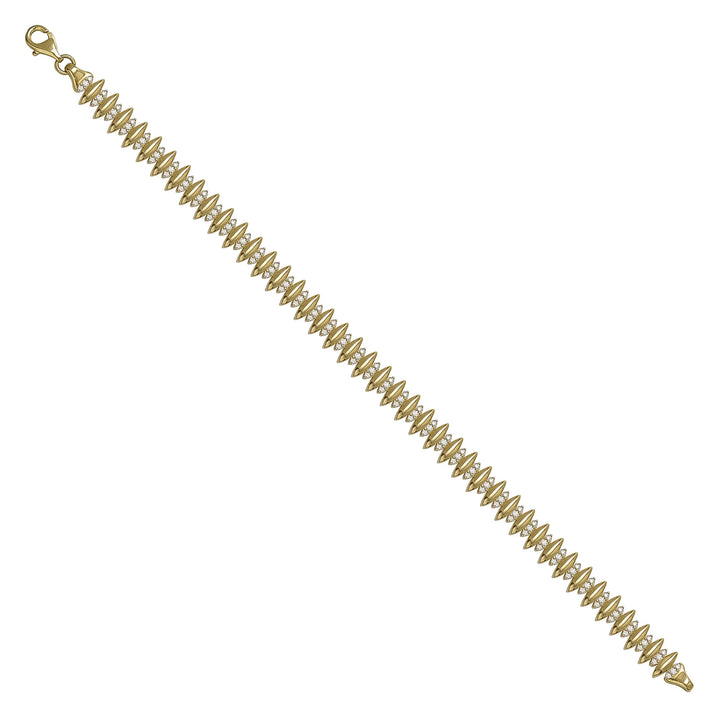 Solid gold fancy link bracelet, 8.45 g — shown at an angle across the frame.