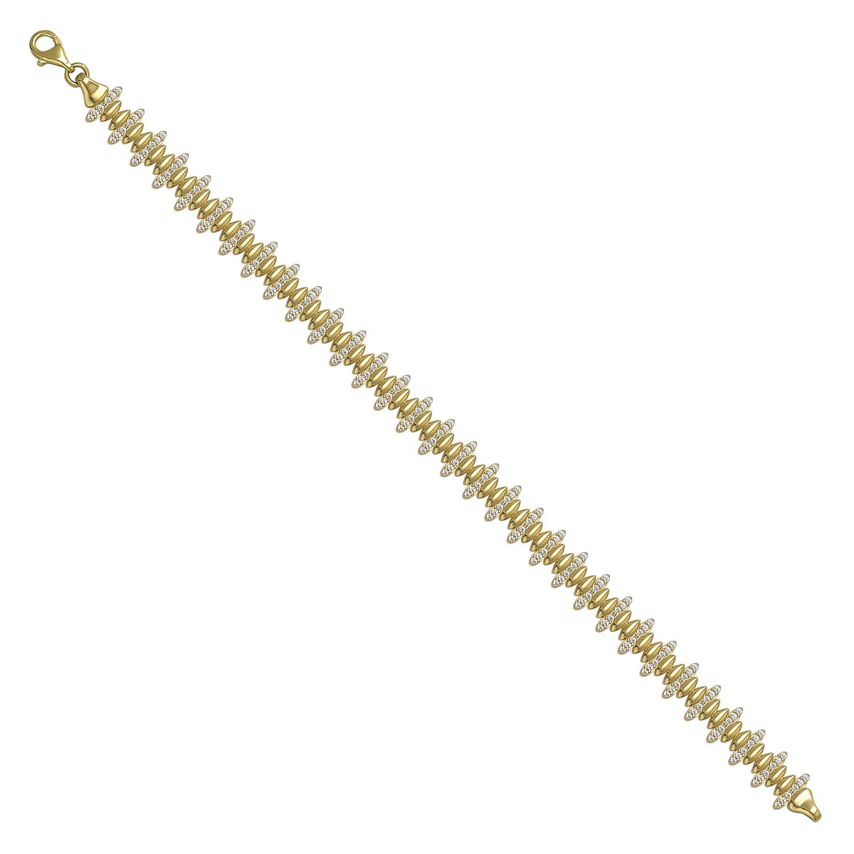 Solid gold fancy link bracelet, 8.50 g — shown at an angle across the frame.