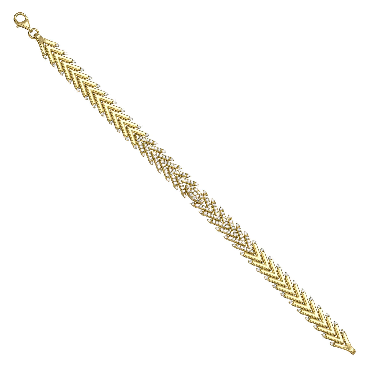 Solid gold herringbone bracelet, 10.30 g — shown at an angle across the frame.