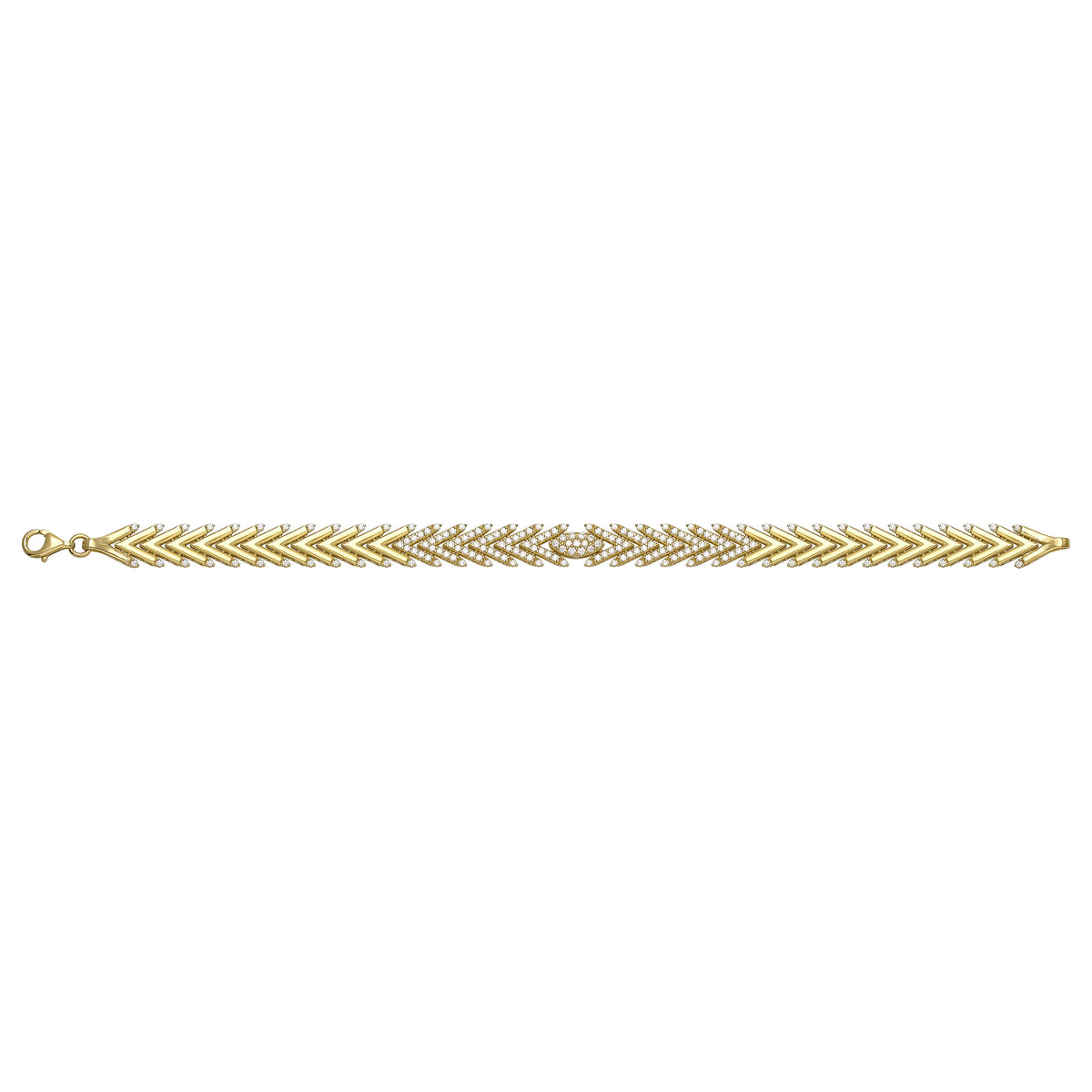 Solid gold herringbone bracelet, 10.30 g — shown square on a plain background.