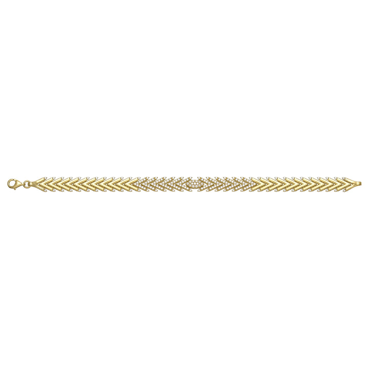 Solid gold herringbone bracelet, 10.30 g — shown square on a plain background.