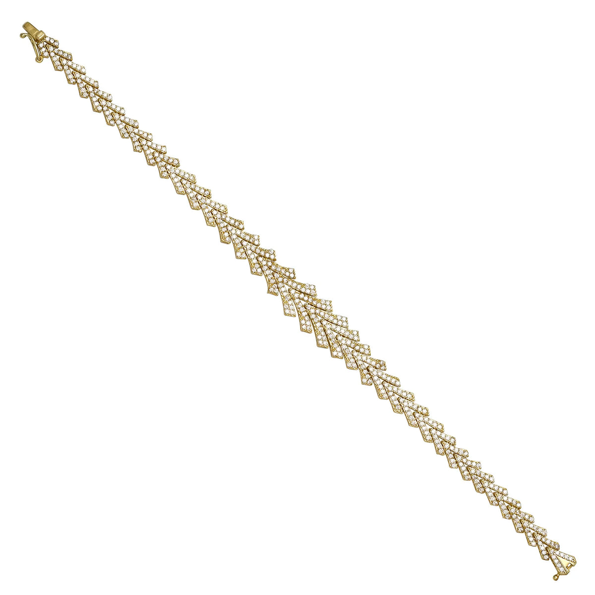 Solid gold herringbone bracelet, 8.70 g — shown at an angle across the frame.