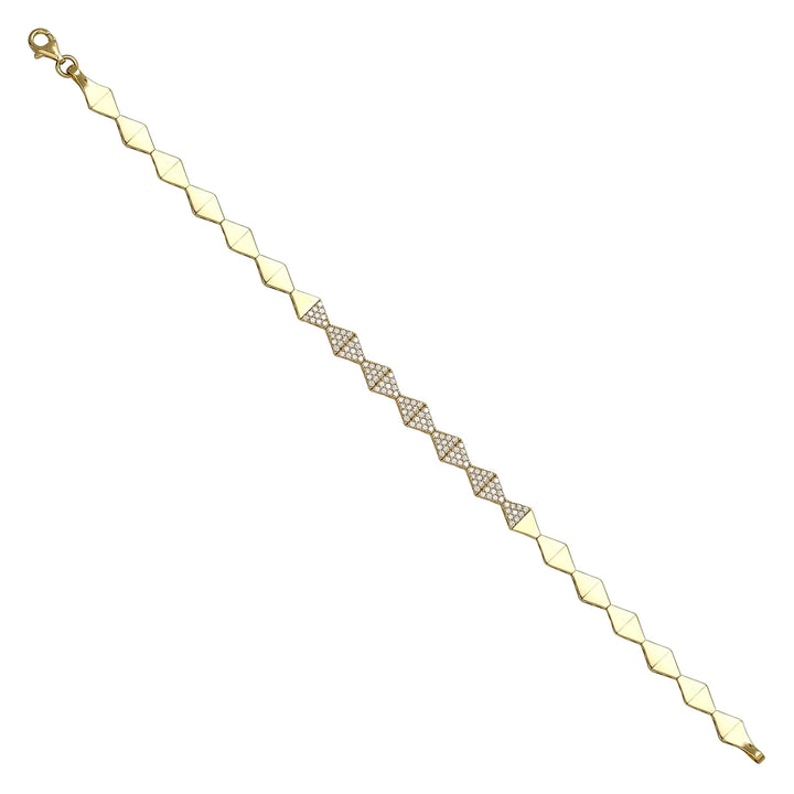 Solid gold fancy link bracelet, 5.90 g — shown at an angle across the frame.