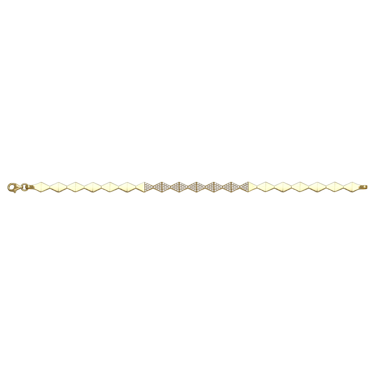 Solid gold fancy link bracelet, 5.90 g — shown square on a plain background.