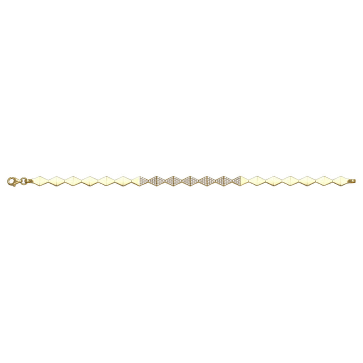 Solid gold fancy link bracelet, 5.90 g — shown square on a plain background.