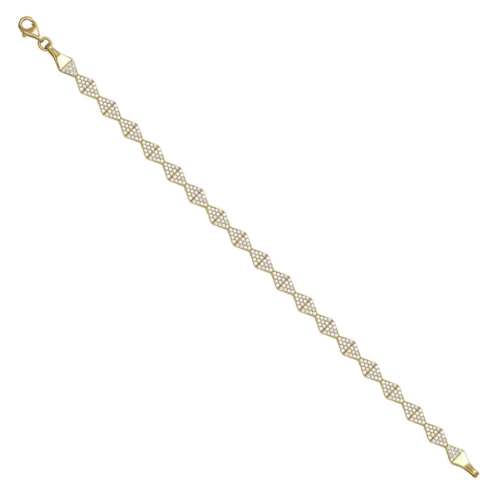 Solid gold fancy link bracelet, 6.70 g — shown at an angle across the frame.