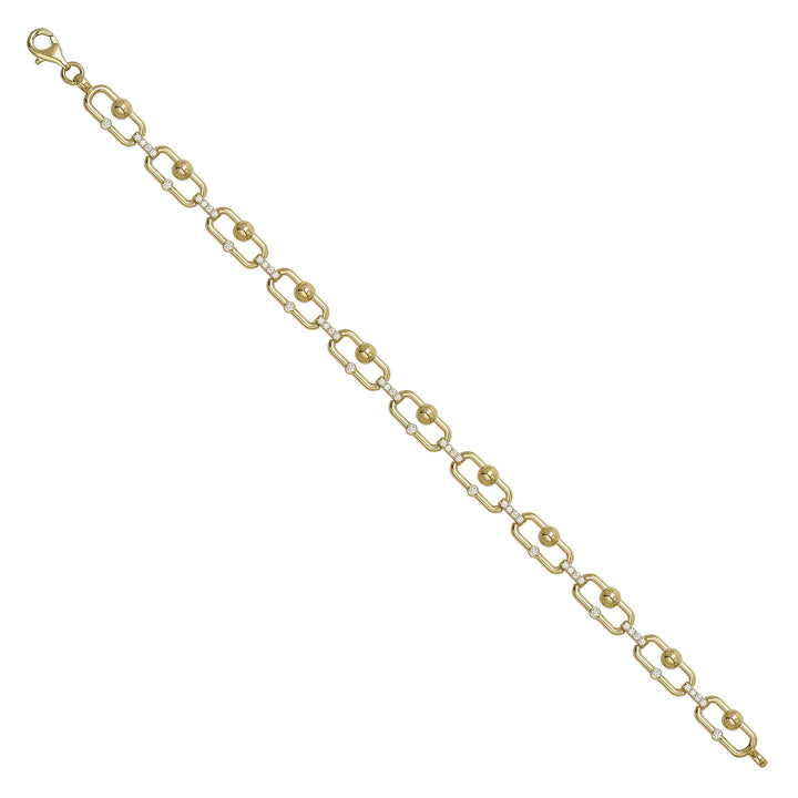 Solid gold fancy link bracelet, 6.80 g — shown at an angle across the frame.