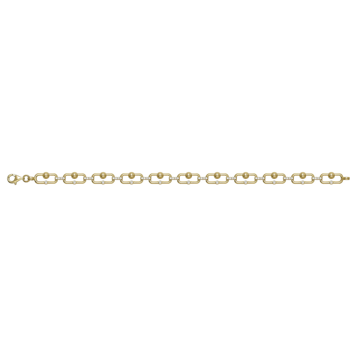Solid gold fancy link bracelet, 6.80 g — shown square on a plain background.