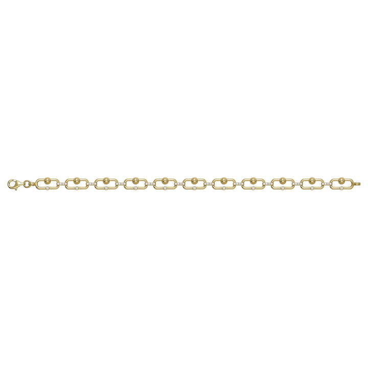 Solid gold fancy link bracelet, 6.80 g — shown square on a plain background.