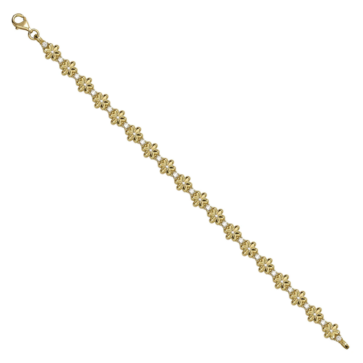 Solid gold fancy link bracelet, 7.20 g — shown at an angle across the frame.