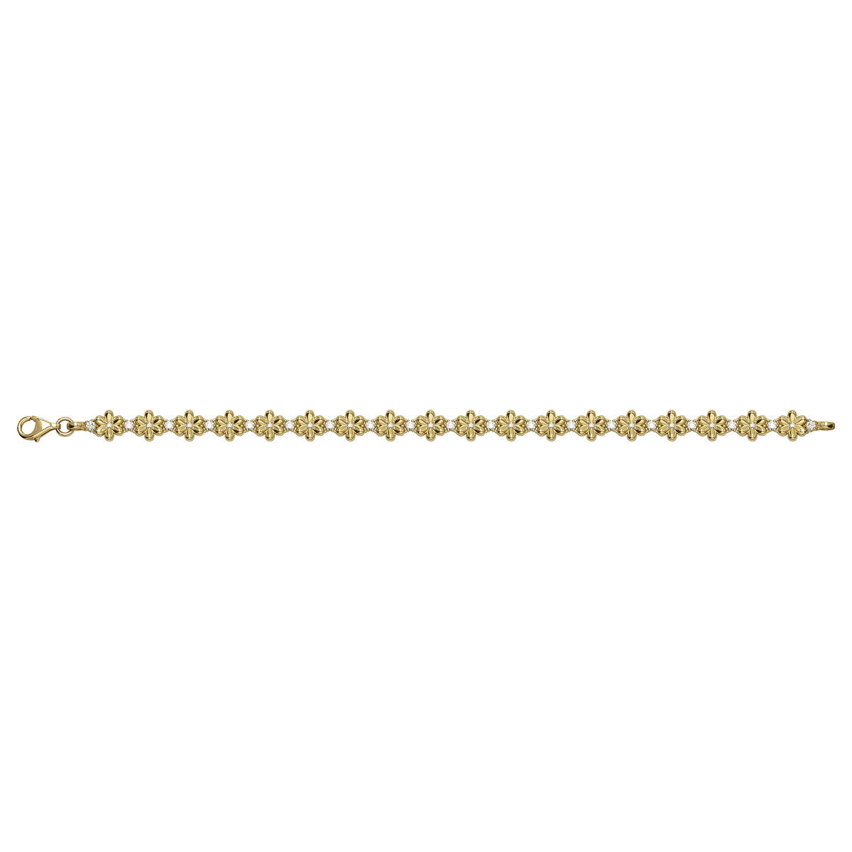 Solid gold fancy link bracelet, 7.20 g — shown square on a plain background.