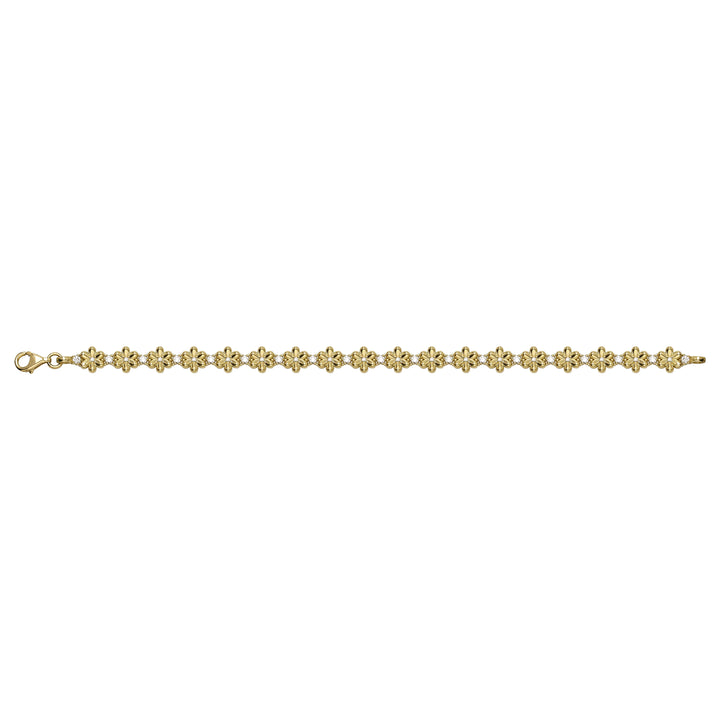 Solid gold fancy link bracelet, 7.20 g — shown square on a plain background.